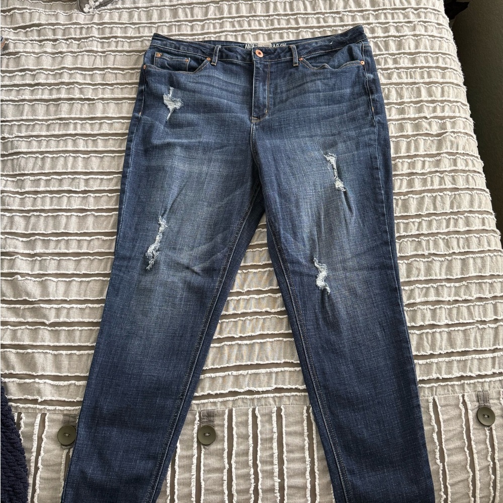 American Rag Dark Blue Distressed Skinny Jeans